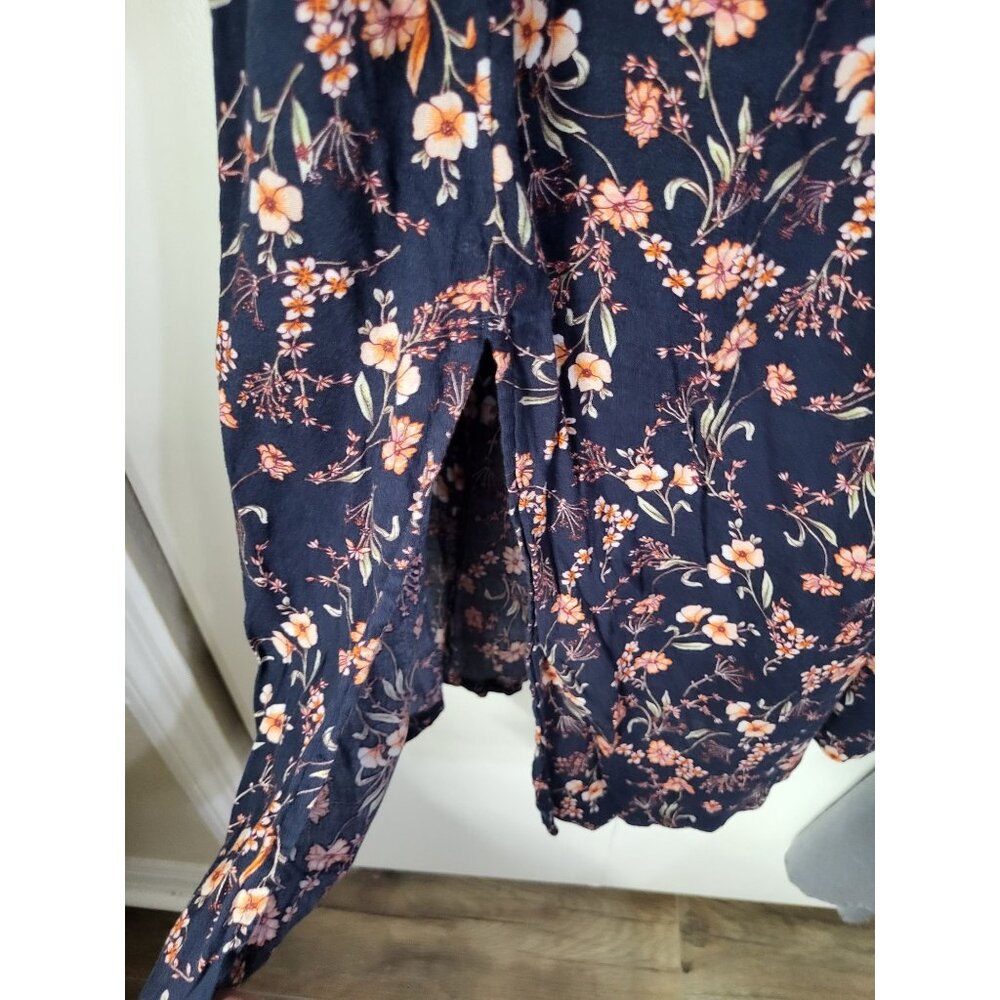 Old Navy Women's M Tie-Shoulder Floral Split Front Midi Swing Dress Festival - Picture 3 of 12